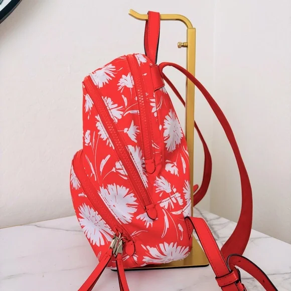 Kate Spade Karissa Medium Orange and White Floral Backpack